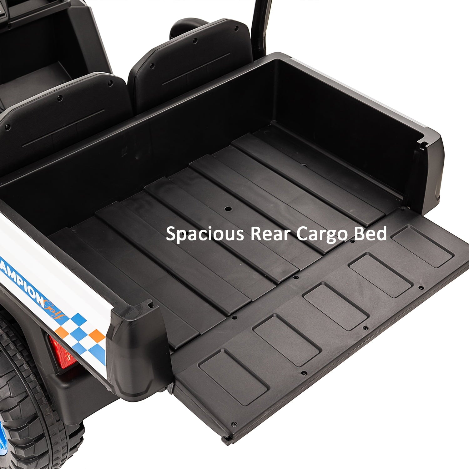 Track Seven 2-Seater 24V Ride on Car, Electric off-Road Truck with Remote Control, Removable Sunshade, Bluetooth, Rear Storage, 20" Wide Seat, Ride on Toy Car for Boys Girls Aged 3+, Blue