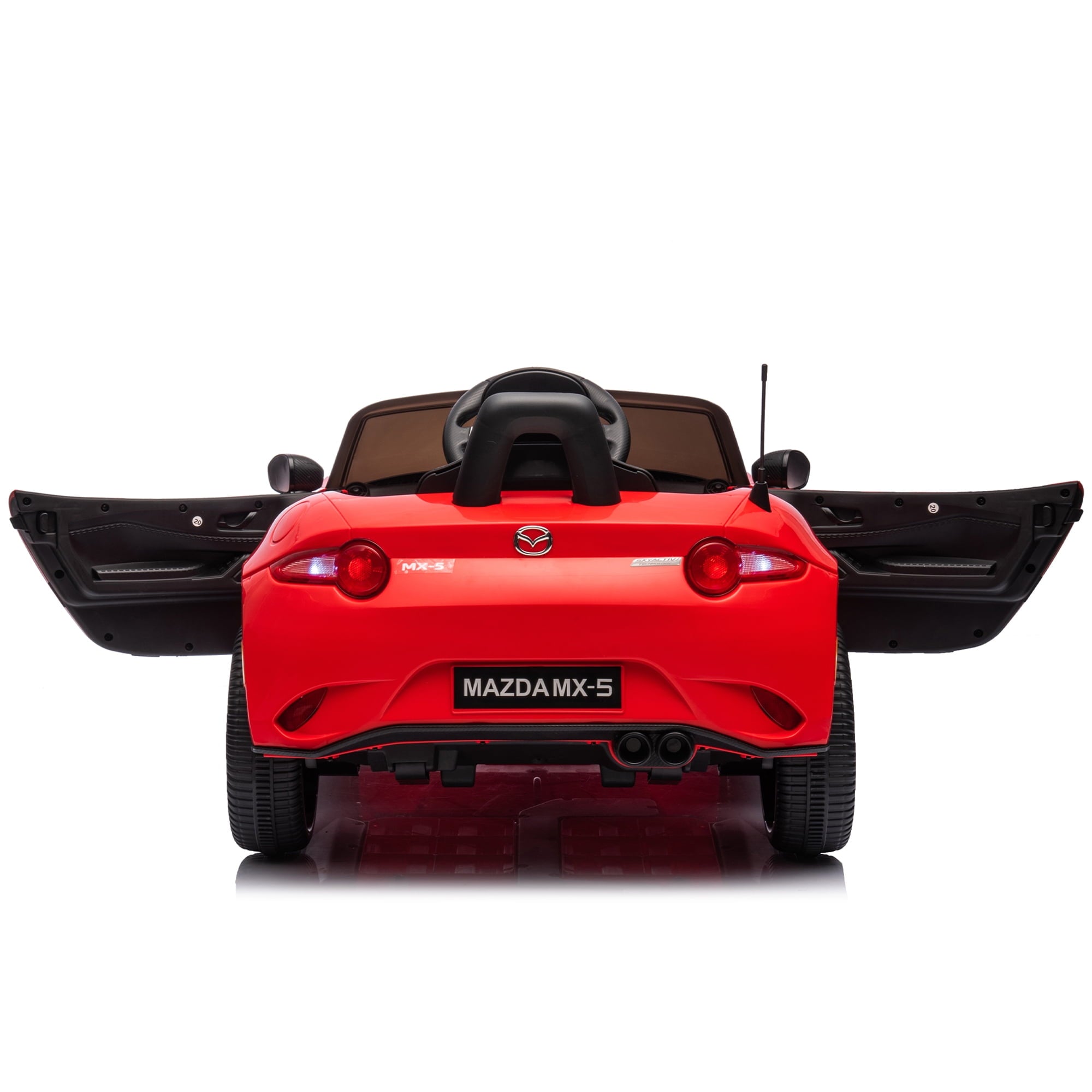 LISUEYNE 12V Kids Ride on Car w/Remote Control, Licensed MAZDA MX-5RF Electric Car for Boys Girls Age 3+, Rocking Car, Music, Red