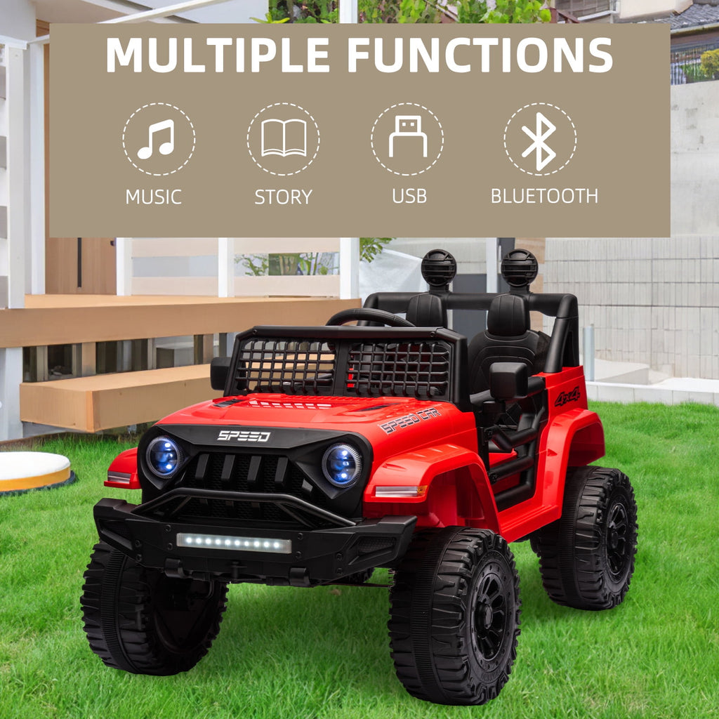 SUSIELADY 12V Kids Ride on Truck, Ride on Car with Remote Control, 3 speed adjustable, Power display, USB, MP3, Bluetooth, LED light, Three-point safety belt