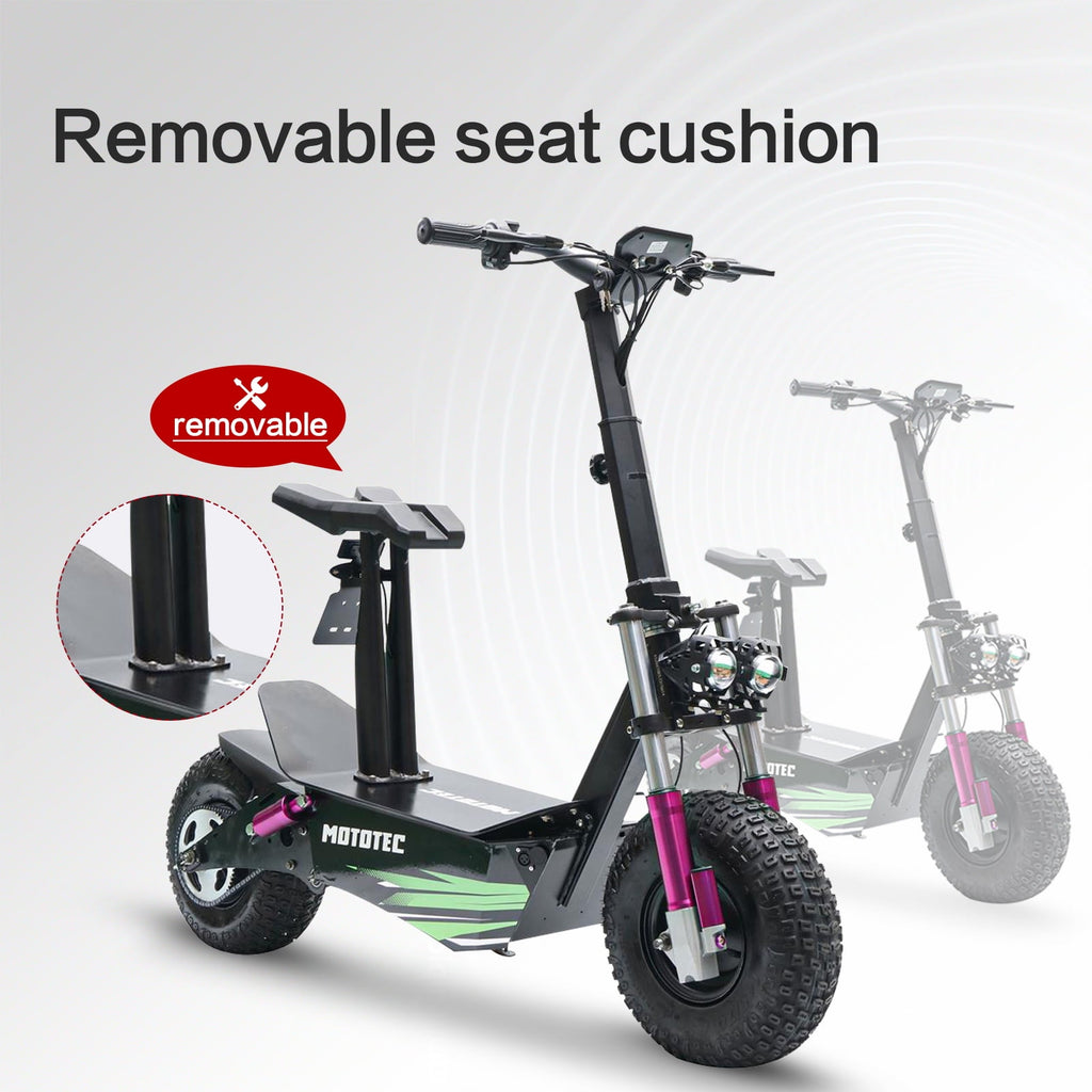 LISUEYNE Adults Electric Scooter with Seat, Folding Electric Scooter, 2500W Motor up to 30MPH & 28 Miles, Commuting Scooter w/Front&Rear Brake, Headlights
