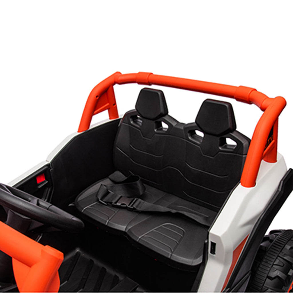 Track 7 12V Kids Electric UTV Car, Ride on Car with Remote Control, Manipulation Platform & LED Lights, Riding Toys for Boys & Girls Aged 3~6, Orange&White