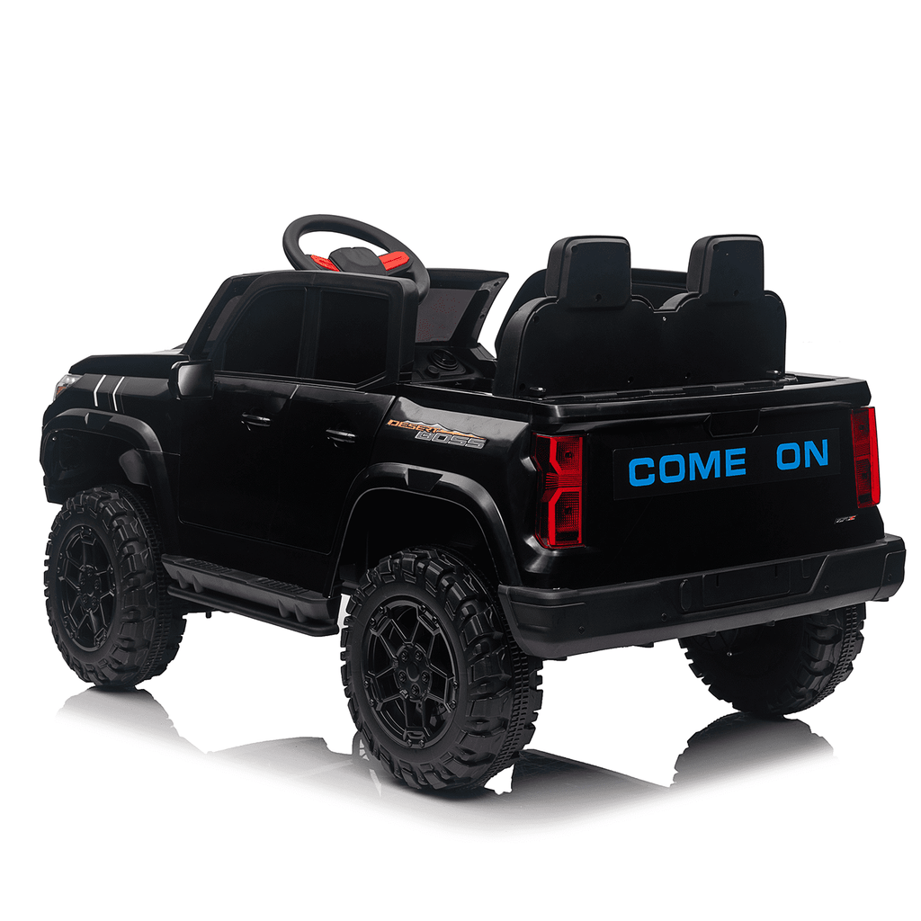 Track 7 24V 2-Seats Electric Pickup car for kid 3+, 2.4G Parents Remote Control, 3 speed adjustable, 2-Point Safety Belt, Black