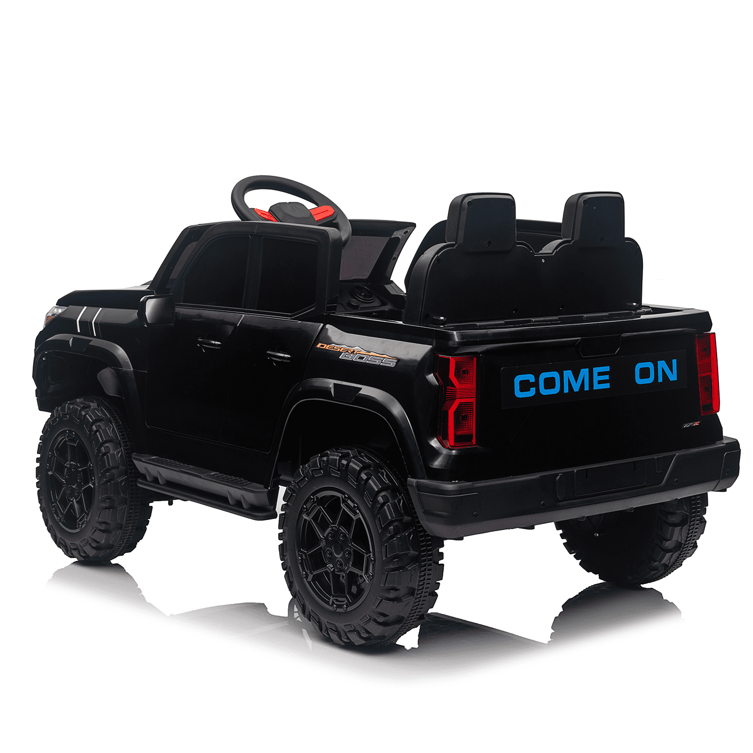 Track 7 24V 2-Seats Electric Pickup car for kid 3+, 2.4G Parents Remote Control, 3 speed adjustable, 2-Point Safety Belt, Black