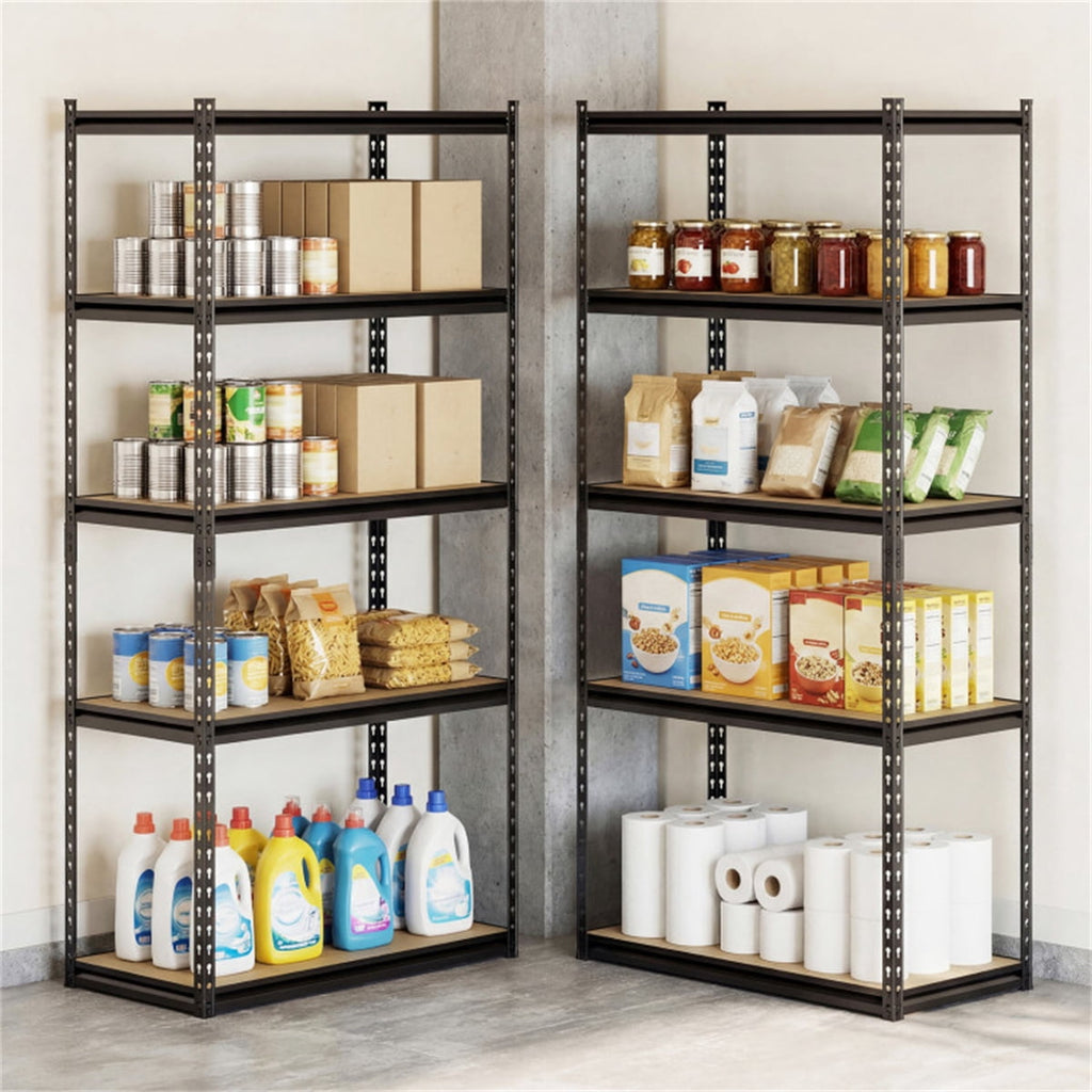 COOKCOK Storage Shelving Unit, 5-Tier Adjustable Storage Shelves, 36" L x 18" W x 72" H Heavy Duty Garage Storage Shelves, Metal Shelves for Kitchen Pantry Basement Bathroom Laundry, Black