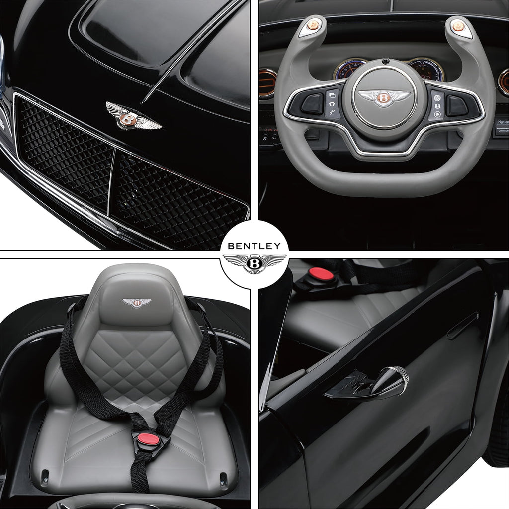 LISUEYNE Official Licensed Bentley Ride on Car, 12V Electric Car for Boys Girls Age 3+, Ride on Car w/Remote Control, Music, Black
