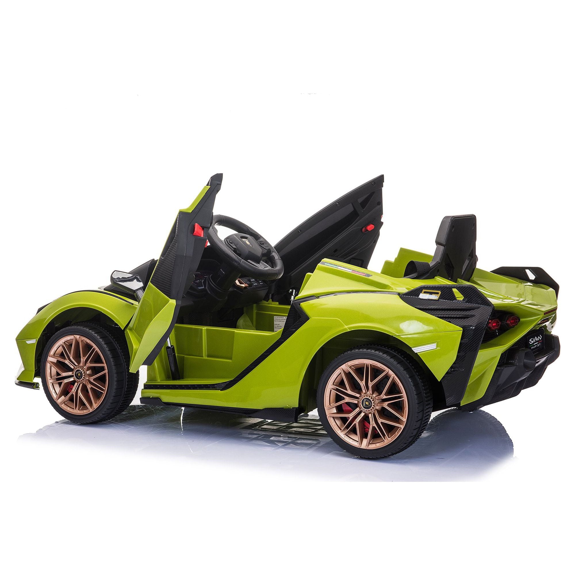 LISUEYNE Kids Ride on Car, 12V Lamborghini Sian Electric Car for Boys Girls, Remote Control, Green