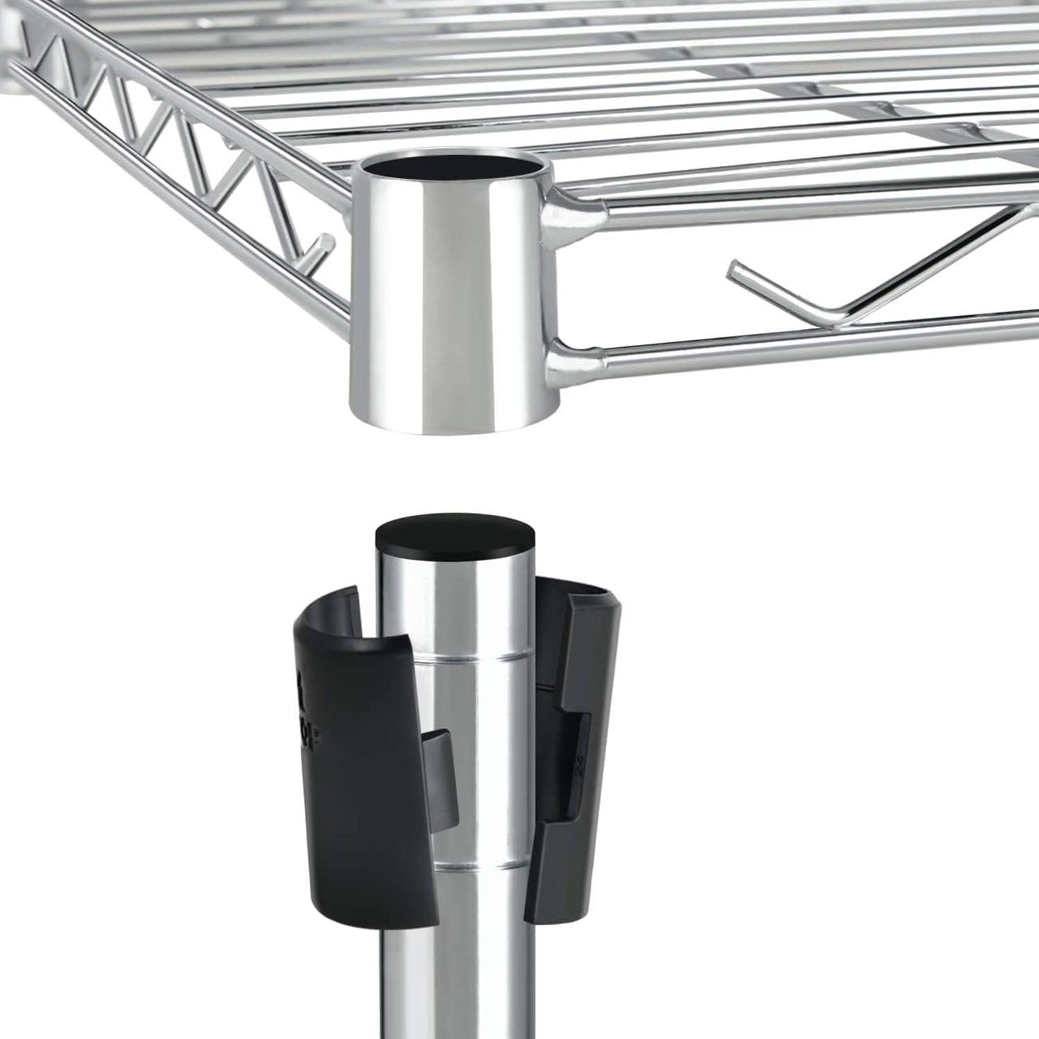 COOKCOK 3-Tier Wire Shelving,24"D x 12"W x 22"H Storage Shelves with Wheels,Metal Shelf,Garage Shelf for Storage