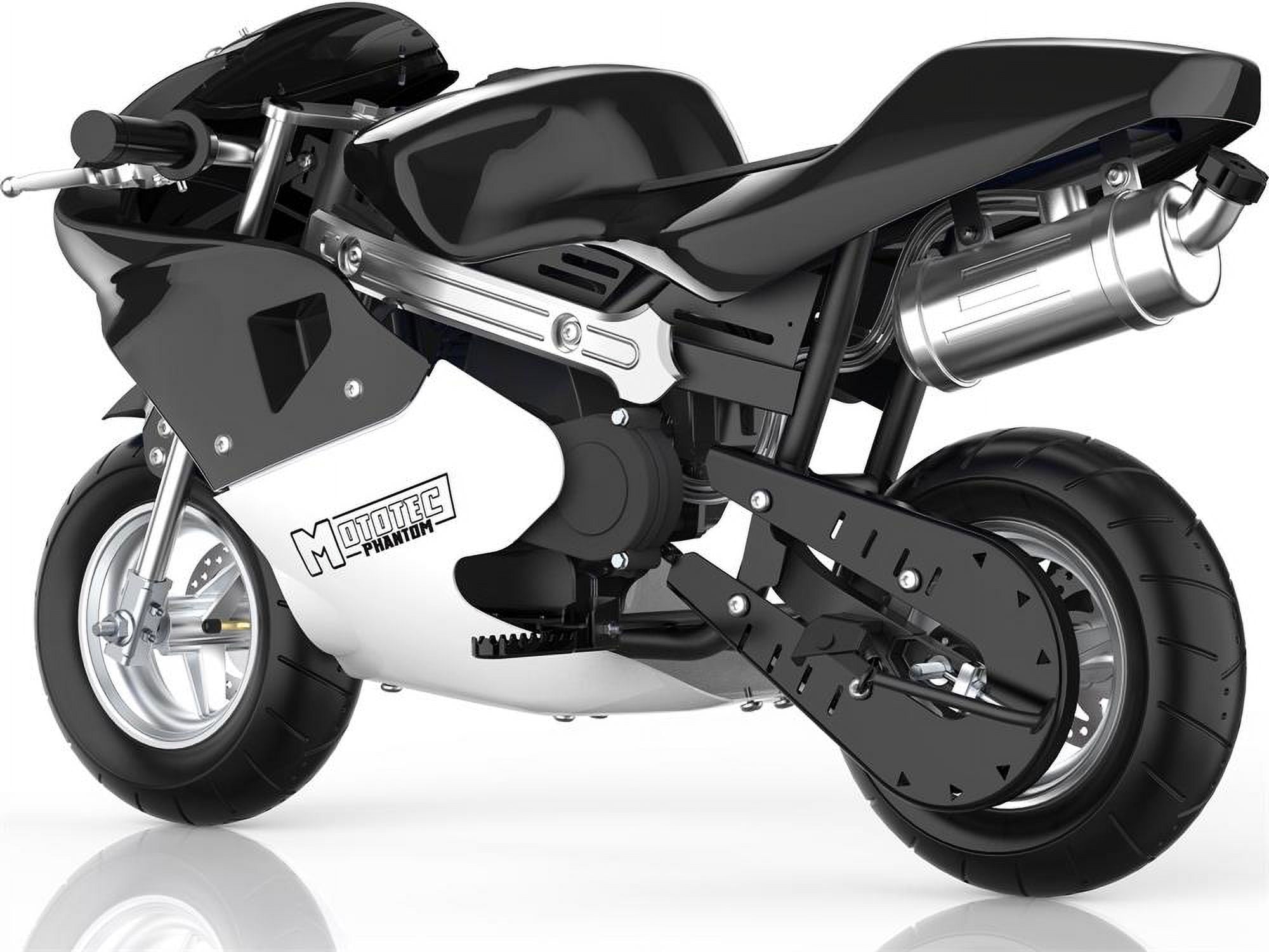 Track 7 49CC 2-Stroke Mini Dirt Bike for Kids, Mini Gas Pocket Bike with Dual Brake, Racing Dirt Motorcycle Max Speed 20 Mph, Max Weight 170lbs, 1.25L Tank, Black