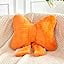 COOKCOK Bow Pillow, Soft Bow Decorative Throw Pillows with Faux Rabbit Fur, Cute 12" Bow Throw Pillows for Home Decor, Plush Pillow for Bedroom Sofa Couch, Pink