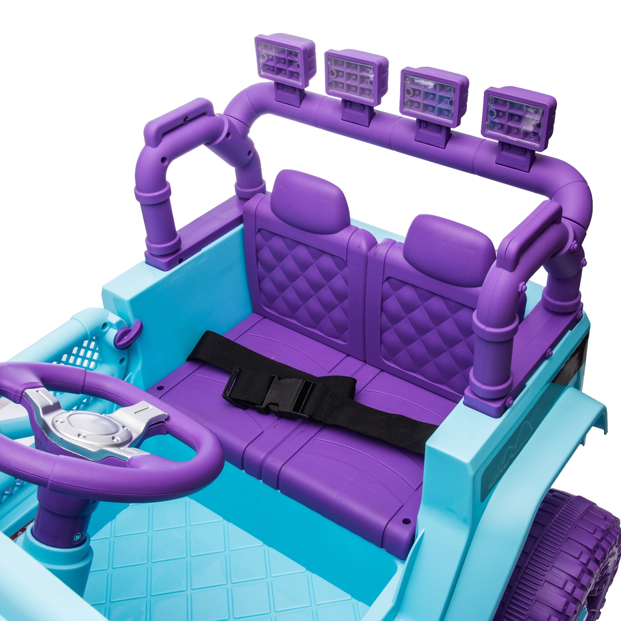 Track 7 24V Ride on Car Truck, Battery Powered Ride on Car with Remote Control,  400W Electric Vehicle w/3 Speeds, Bluetooth, Music Player for Boys Girls Aged 3+, Blue
