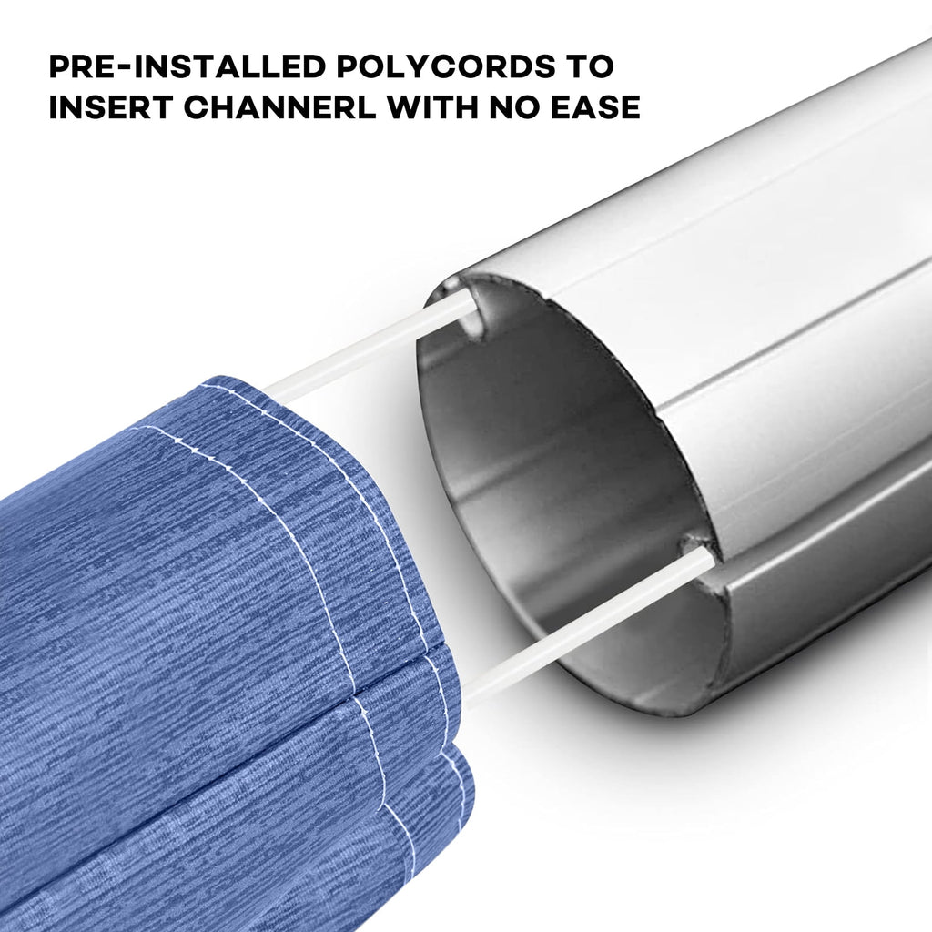 COOKCOK 16.2ft Rv Awning Fabric Replacement, Durable Heavy Duty Weatherproof Anti-Fading Awning Fabric with Pull Strap Fit for 17ft Awning, Outdoor Canopy for Camper, Trailer, Motorhome, Blue