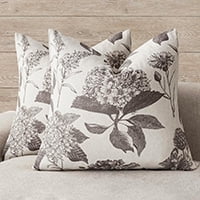 COOKCOK Set of 2 Linen Floral Vintage Throw Pillow Covers Neutral Accent Print Decorative Cushion Covers Farmhouse Home Decor for Sofa Chair Couch Bedroom Living Room Outdoor, 18"x18", Light Brown