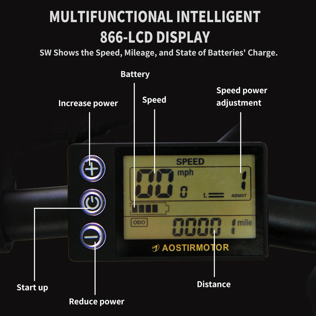 Track Seven Folding Electric Bike, 500W Motor, 20" Tier E-Bike,Removable 36V/13Ah Li-ion Ebike, Adjustable Seat, Dual Disc Brakes, LCD Display, Max Speed 19.9mph
