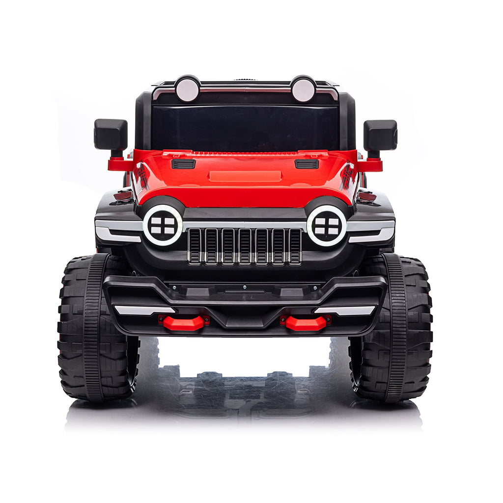 Track 7 12V Kids Ride On Car, Kids Electric Truck with Remote Control, Spring Suspension, Safety Lock, LED Light, Music & Horn, for Boys Girls, Red