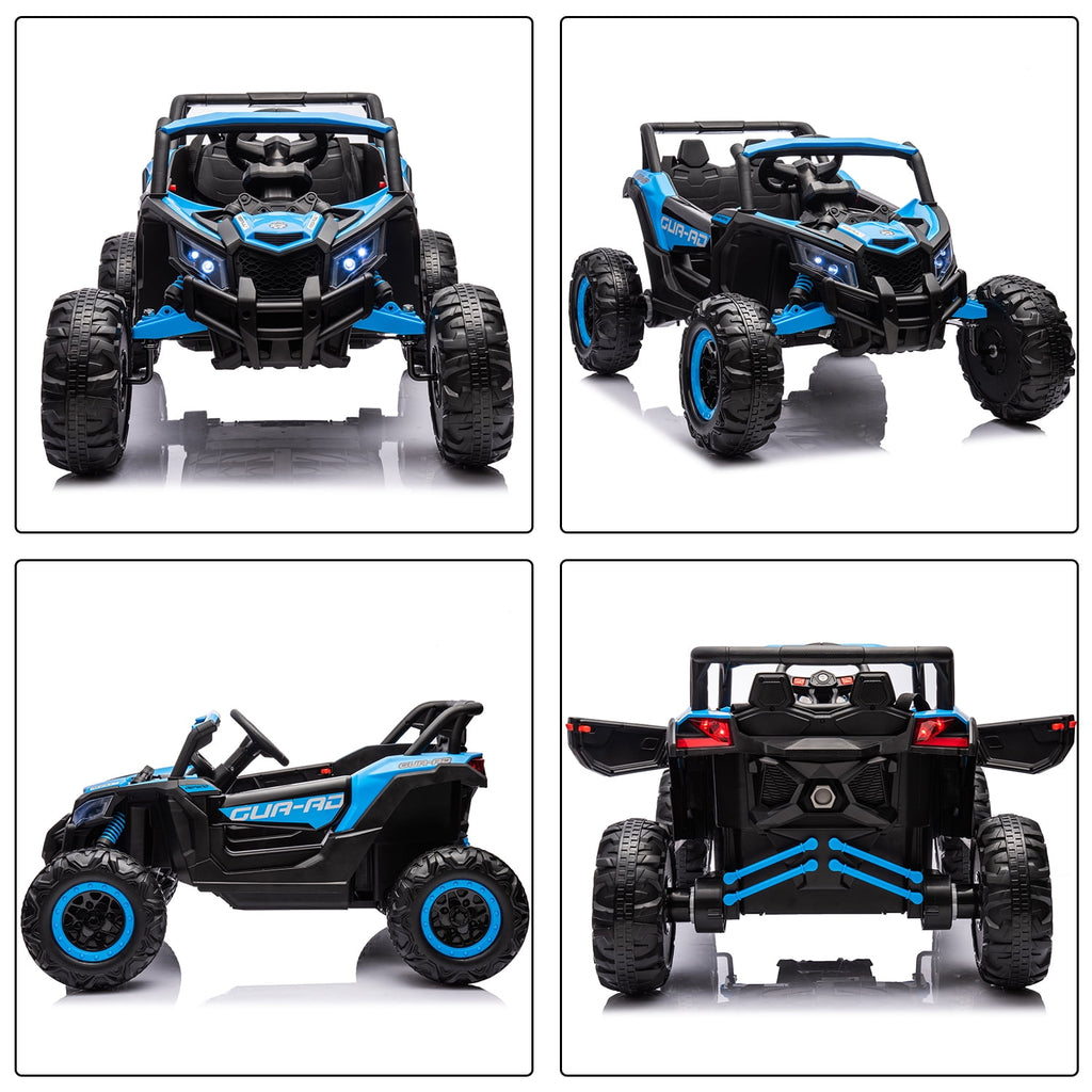 LISUEYNE 12V Kids Ride on UTV, Off-Road Truck, Electric Car for Boys Girls Age 3+, Kids Ride on Car with Remote Control, Music Player, Lights, Blue