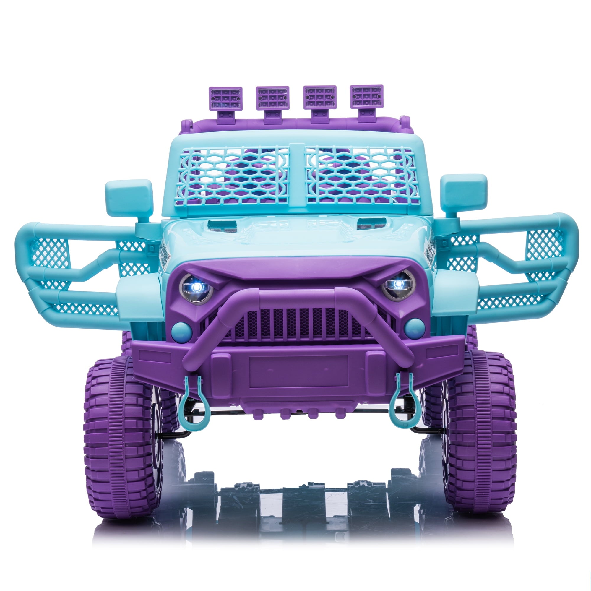 Track 7 24V Ride on Car Truck, Battery Powered Ride on Car with Remote Control,  400W Electric Vehicle w/3 Speeds, Bluetooth, Music Player for Boys Girls Aged 3+, Blue