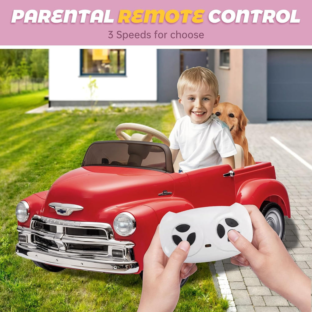 Track 7 Kids Ride on Truck, 12V Ride on Car with Remote Control, Kids Electric Car, Bluetooth, LED Lights, MP3, Pink