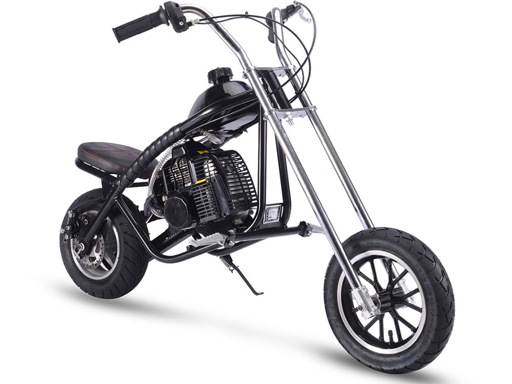 Track 7 49cc 2-Stroke Gas Dirt Bike,Max Speed 25mph,Gas Mini Chopper,Off-Road Gas Motorcycle,Pull Start,Rear Disc Brake,Black