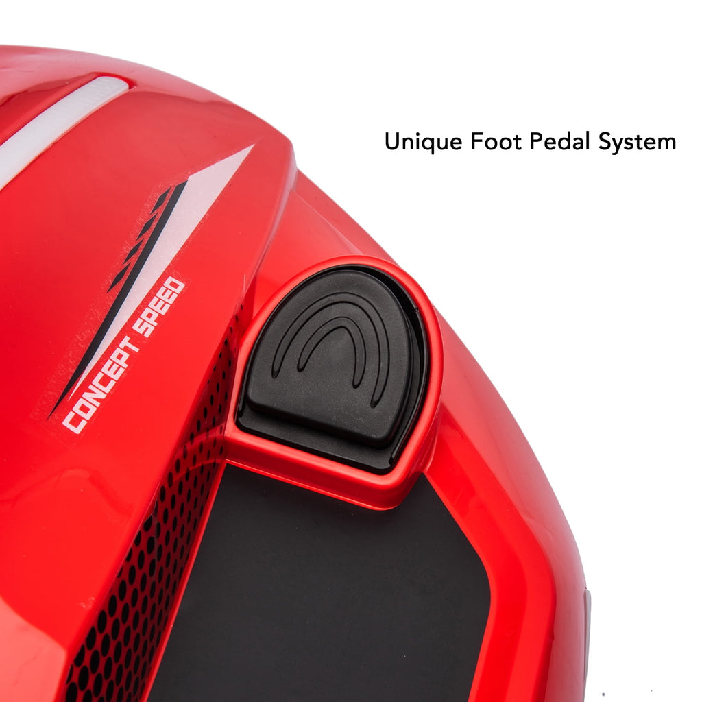 Track 7 24 V Ride on Car with Helmet, Knee Pads, Gloves, Devilfish Pattern Ride on Electric Scooter with Spray Function, Gravity Steering, Music, Hnadrails, Max Speed 6.84 mph, Red