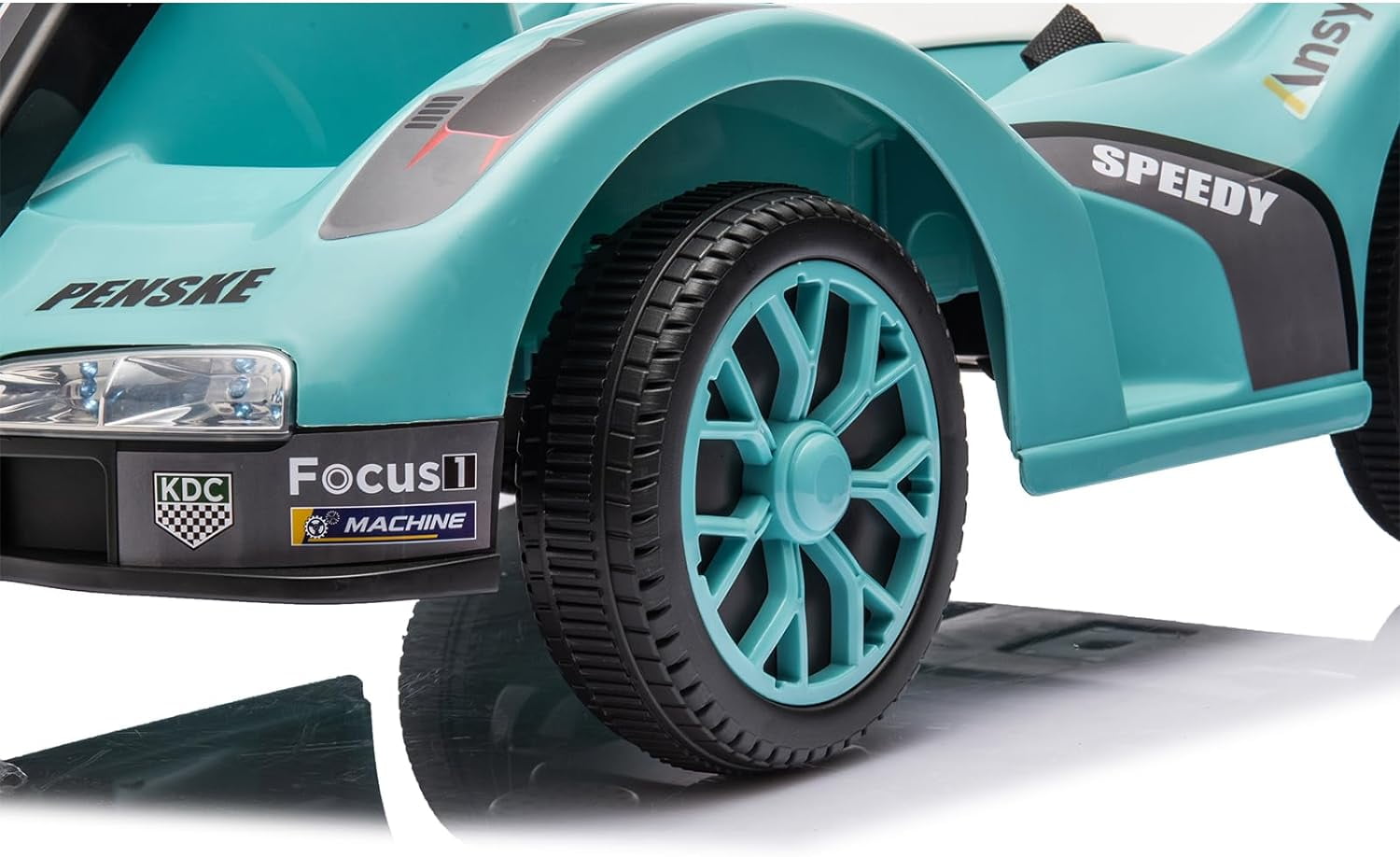Track 7 12V Electric Go Kart for Kids, 4 Wheeler Pedal Car for Boys Girls, Dual Drive Ride on Car Toys for Toddlers Kids 3-6 w/Parent Remote Control, 3-Point Safety Belt, Blue