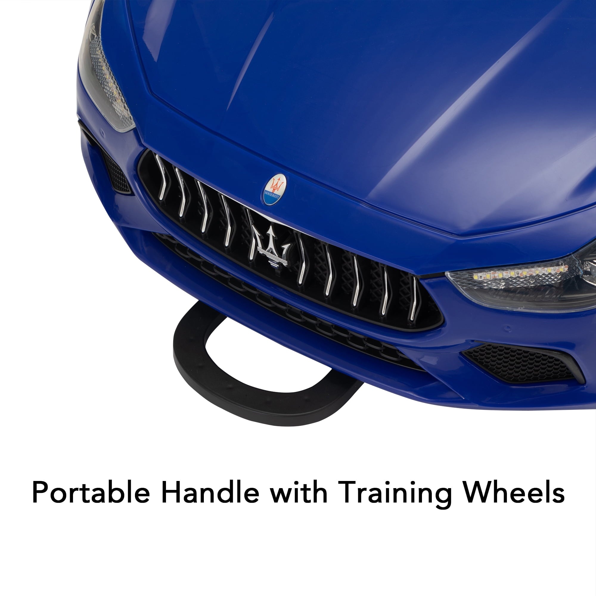 Track 7 12V Ride on Car, Licensed Maserati Ghibli Electric Car for Boys Girls, Ride on Car with Remote Control, Music, Lights, Blue