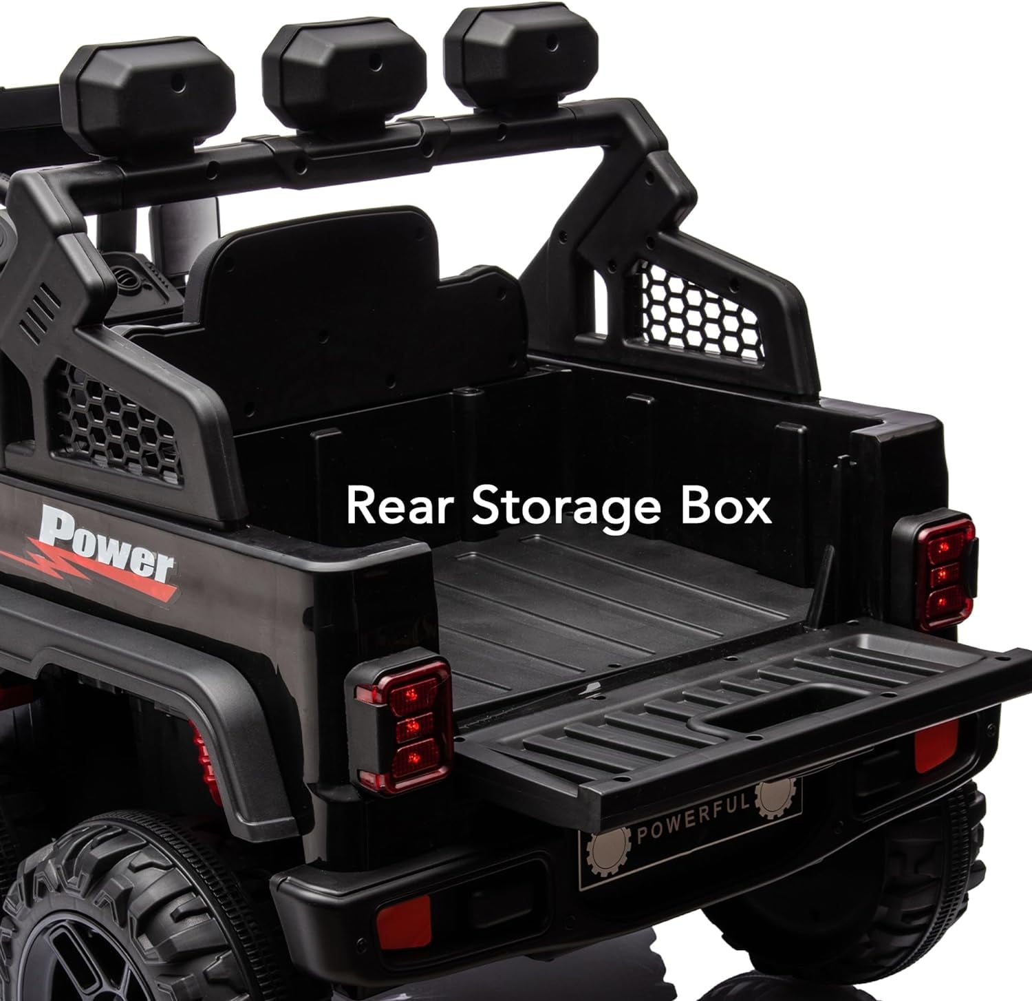 SUSIELADY 24V Ride On Pickup Truck for Kids, 6-Wheels, 4WD Ride on car, with Remote Control, Bluetooth, Rear Storage Box, LED Lights