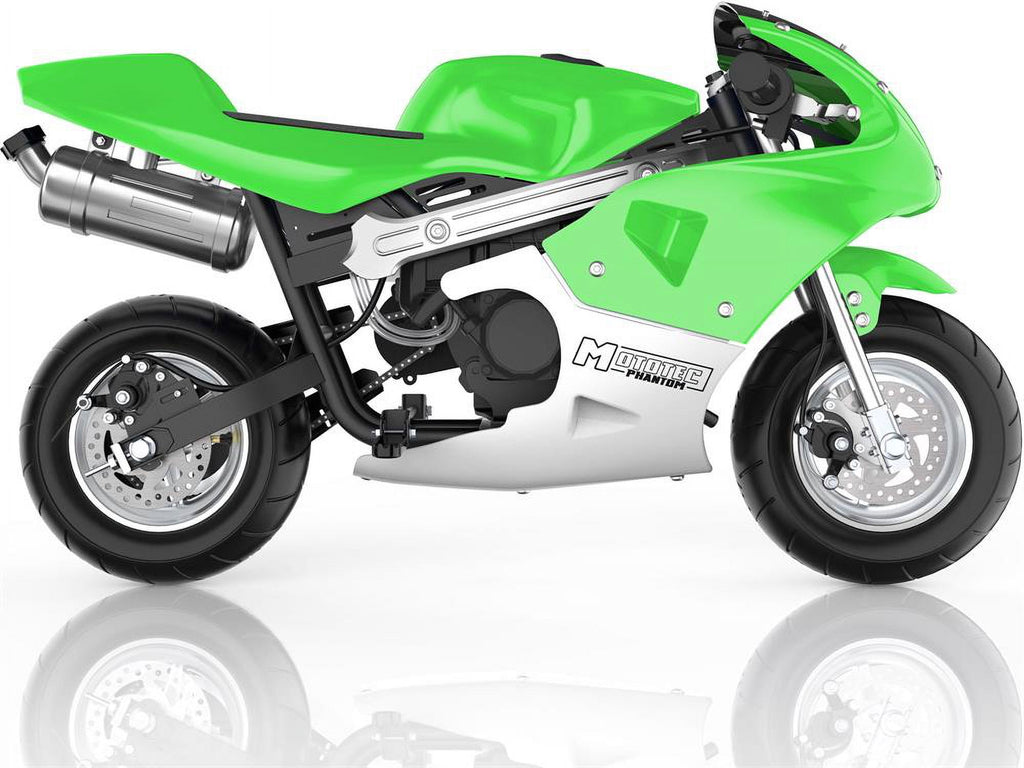 Track 7 49CC 2-Stroke Mini Dirt Bike for Kids, Mini Gas Pocket Bike with Dual Brake, Racing Dirt Motorcycle Max Speed 20 Mph, Max Weight 170lbs, 1.25L Tank, Green