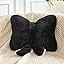 COOKCOK Bow Pillow, Soft Bow Decorative Throw Pillows with Faux Rabbit Fur, Cute 12" Bow Throw Pillows for Home Decor, Plush Pillow for Bedroom Sofa Couch, Pink