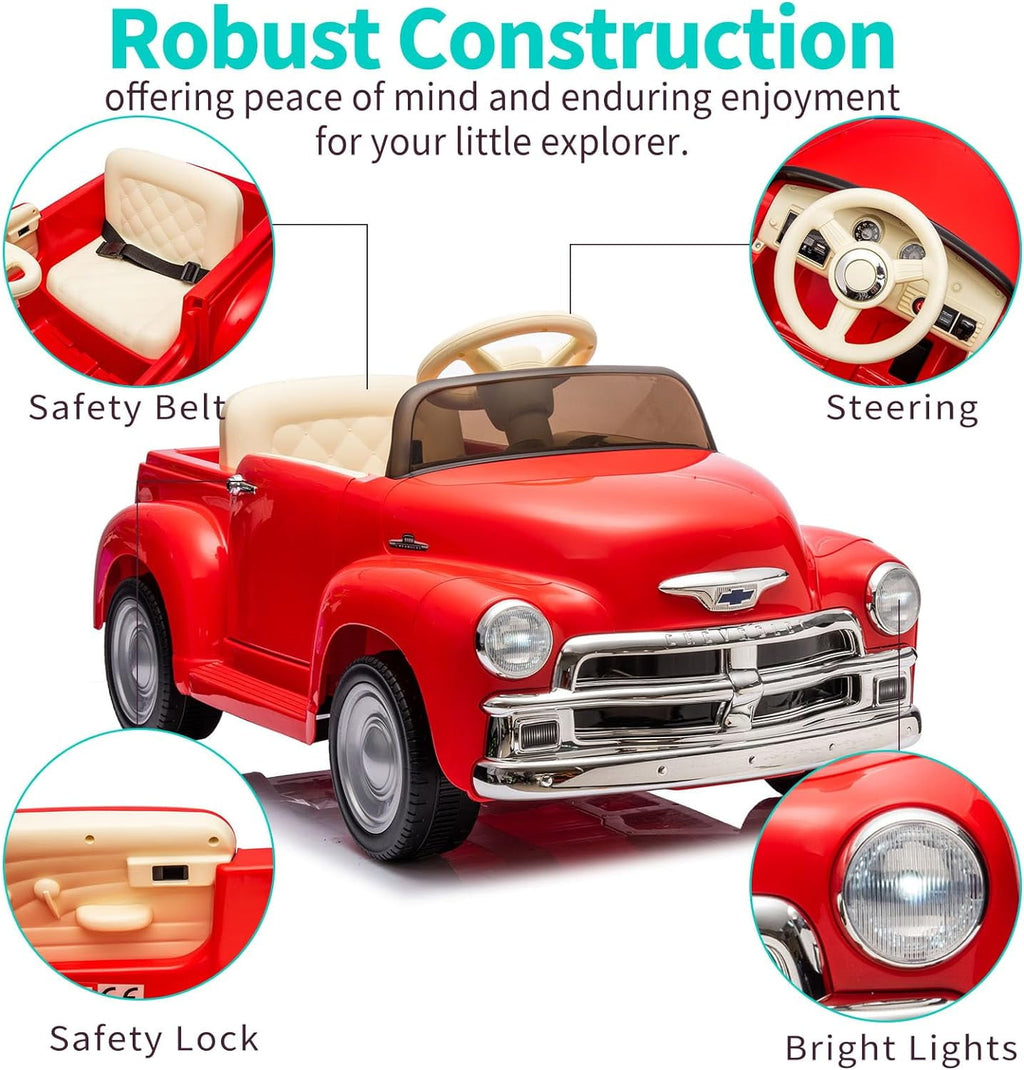 Track 7 Kids Ride on Truck, 12V Ride on Car with Remote Control, Kids Electric Car, Bluetooth, LED Lights, MP3, Pink