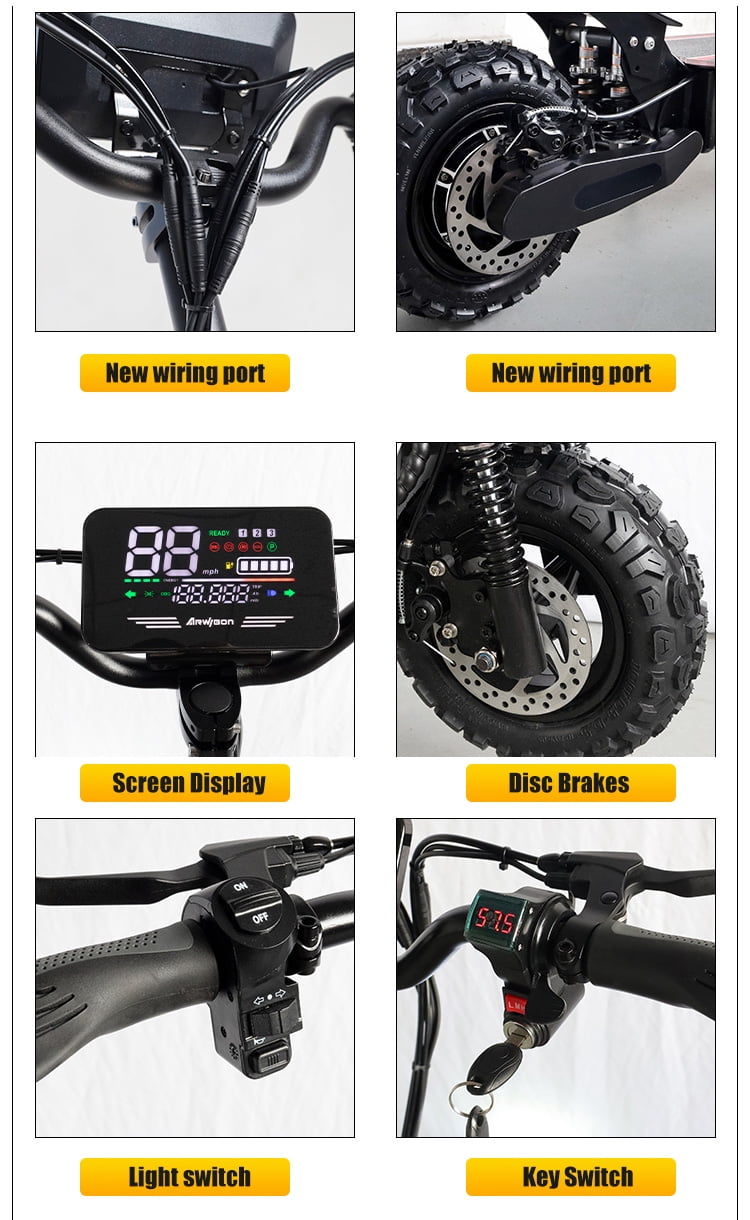 LISUEYNE Electric Scooter for Adults,2500W Motor Adults Kick Scooter,Up to 38 MPH & 20-30 Miles,52V/18AH,11'' Vacuum Off-Road Tire,Hydraulic Disc Braking,Adjustable Height,Folding Electric Scooter