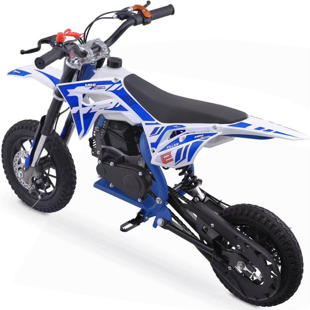 Track 7 52CC 2-Stroke Mini Kid Dirt Bikes, W/EPA Approved Gas Powered Engine, Upgrade Tires, Speed Up 20 Mph Weight Support 165 LB, Dual Disc Brake, Kill Switch, Blue