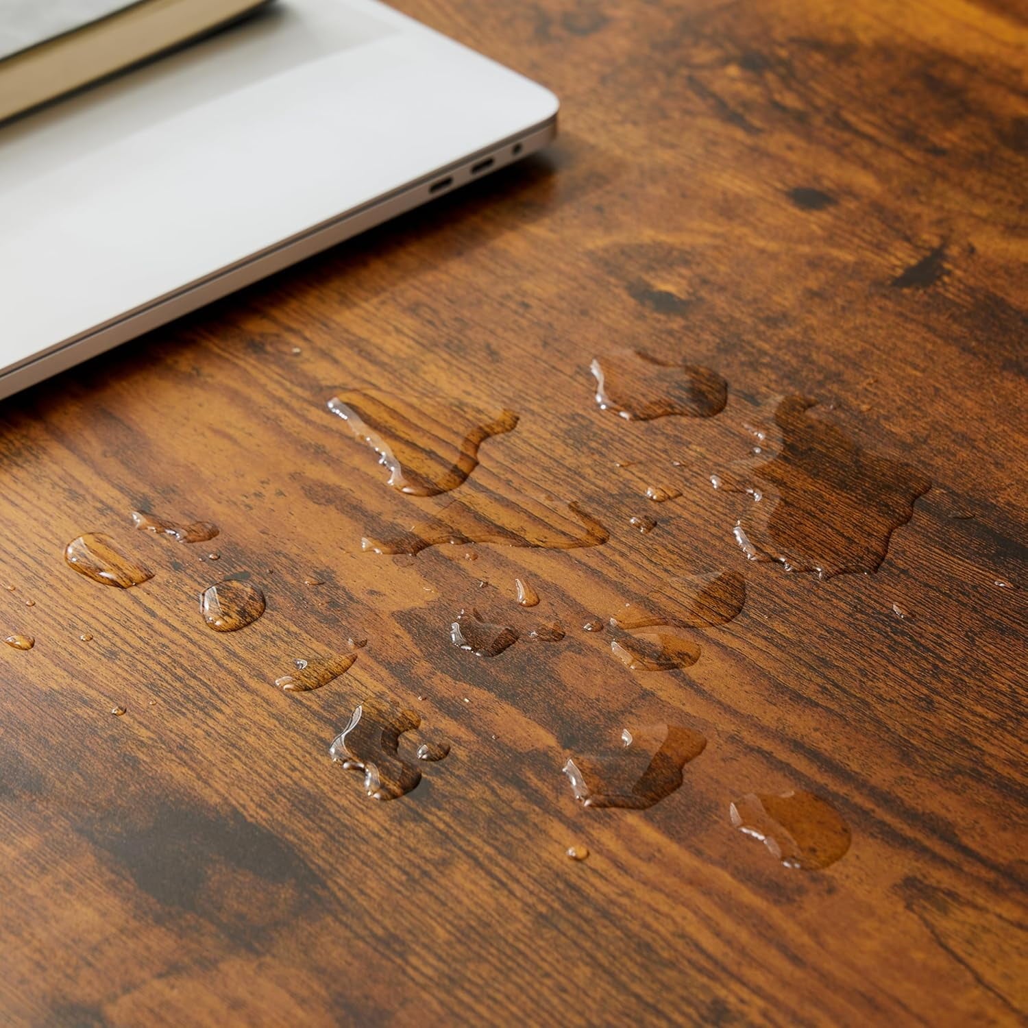 COOKCOK Computer Desk with Storage Home Office Desk 47" Wide Desk with Shelf and Headphone Hooks Work Desk for Bedroom Living Room Reading Desk