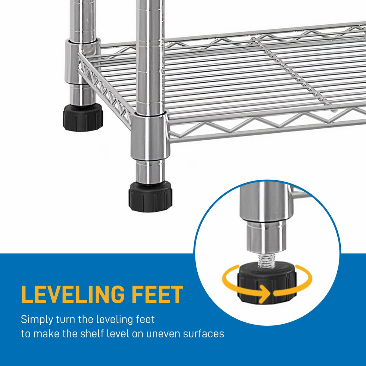 COOKCOK5-Tier Wire Shelving Unit, 35" x 13.8" x 71" Heavy Duty Adjustable Metal Storage Shelf, 1000 lbs Capacity, Silver