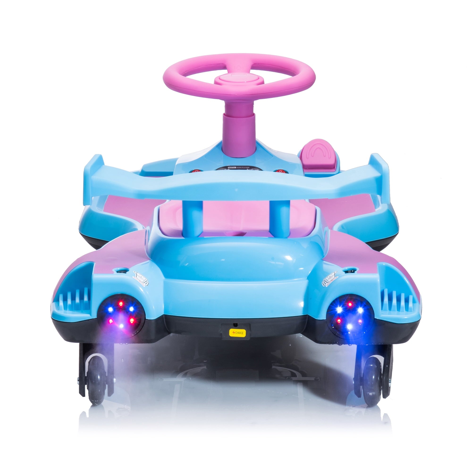 Track 7 12V Kids Electric Ride-On Toy with 360° Drift, Spray Function & LED Lights, Bluetooth/USB/MP3 Music, Up to 4.35 MPH, Easy Assembly for Ages 3+, Purple