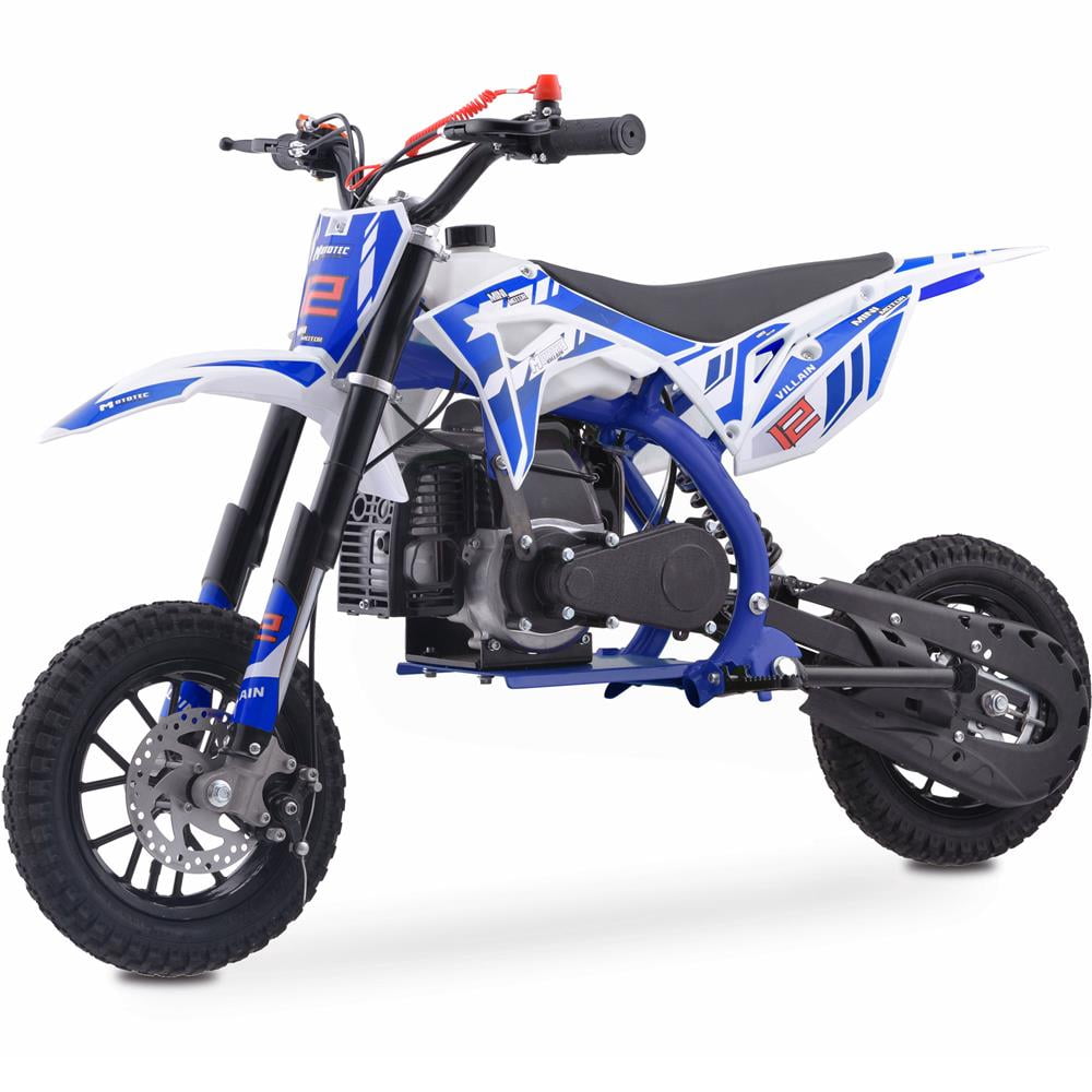 Track 7 52CC 2-Stroke Mini Kid Dirt Bikes, W/EPA Approved Gas Powered Engine, Upgrade Tires, Speed Up 20 Mph Weight Support 165 LB, Dual Disc Brake, Kill Switch, Blue