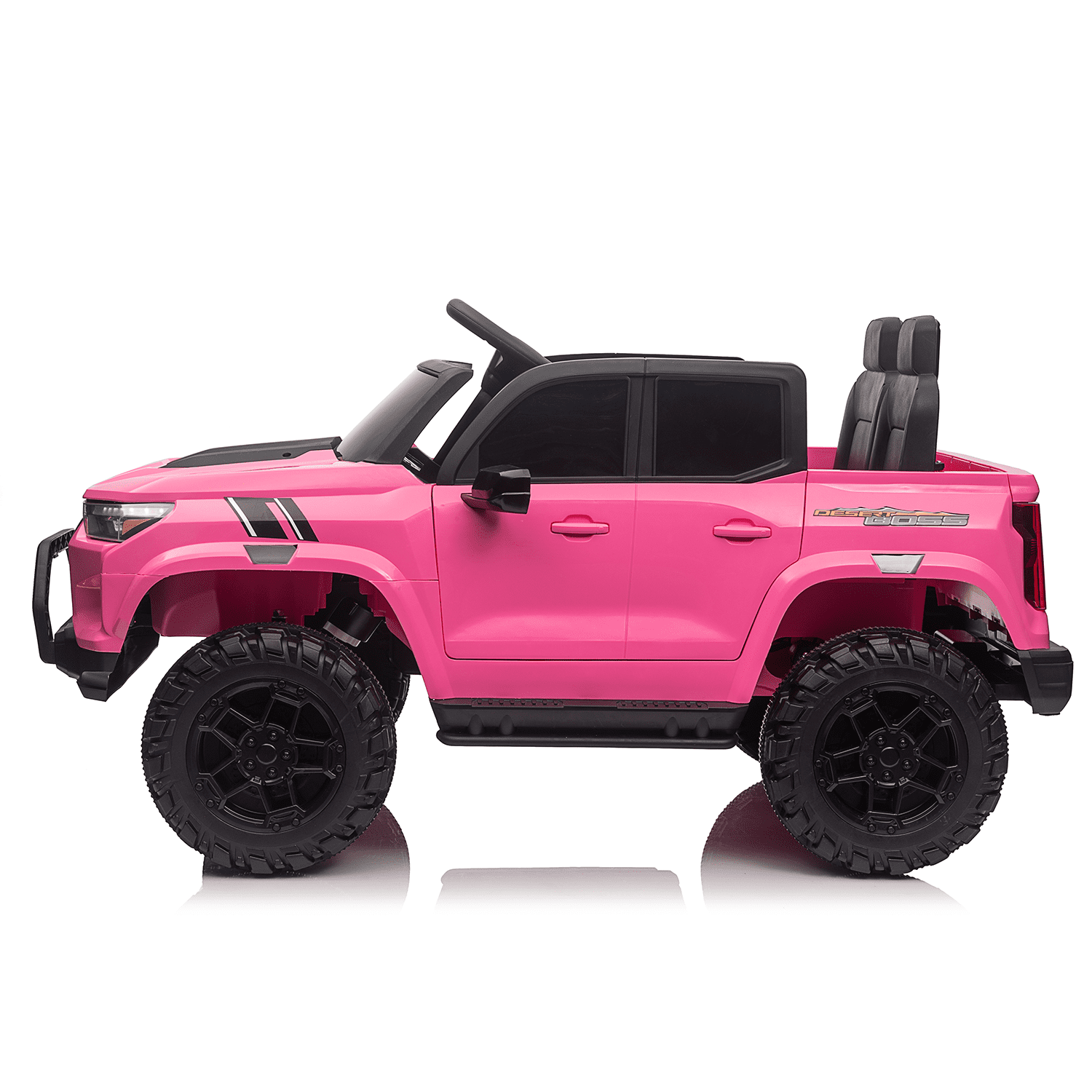 Track 7 24V 2-Seats Electric Pickup car for kid 3+, 2.4G Parents Remote Control, 3 speed adjustable, 2-Point Safety Belt, Pink
