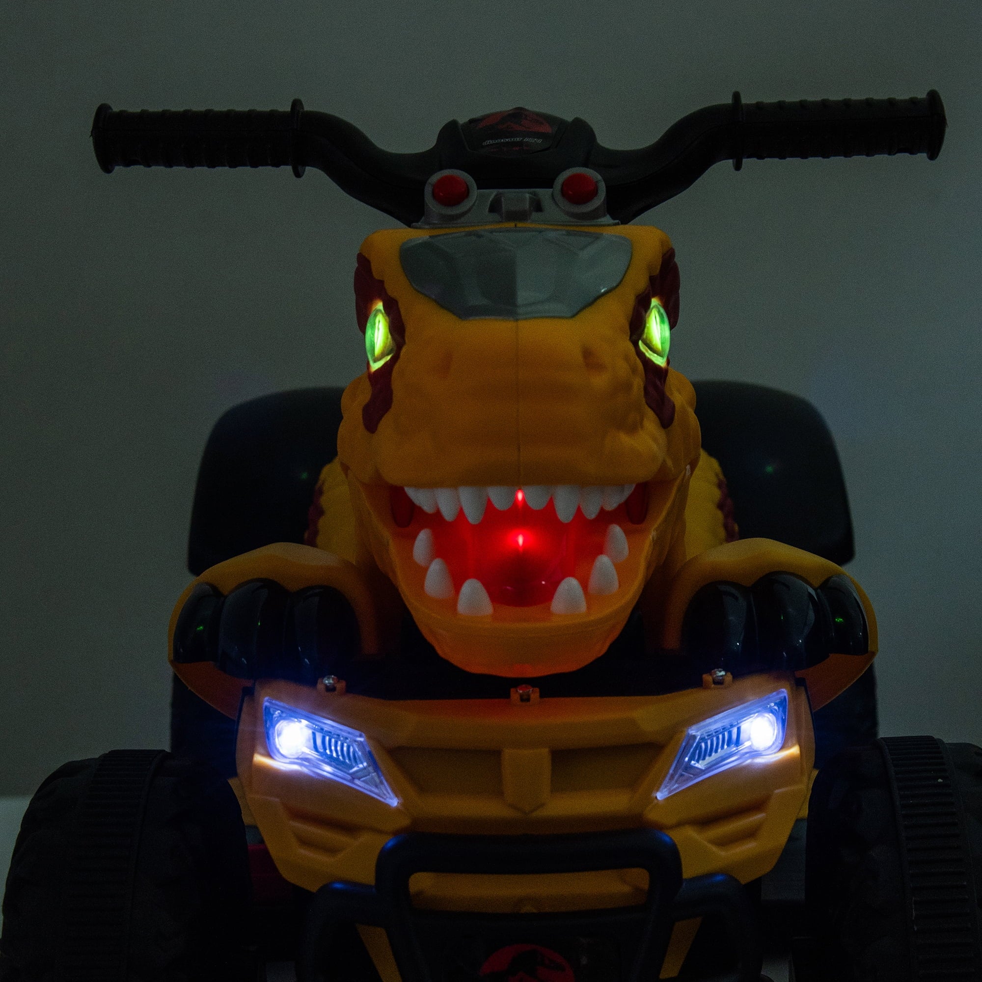 Track 7 12v Electric Ride-On Car, Dinosaur Shape Design, 2WD, Music, Bluetooth & Microphone, Indoor& Outdoor Ride-On Toy for Boys Girls Age 2-5, Yellow