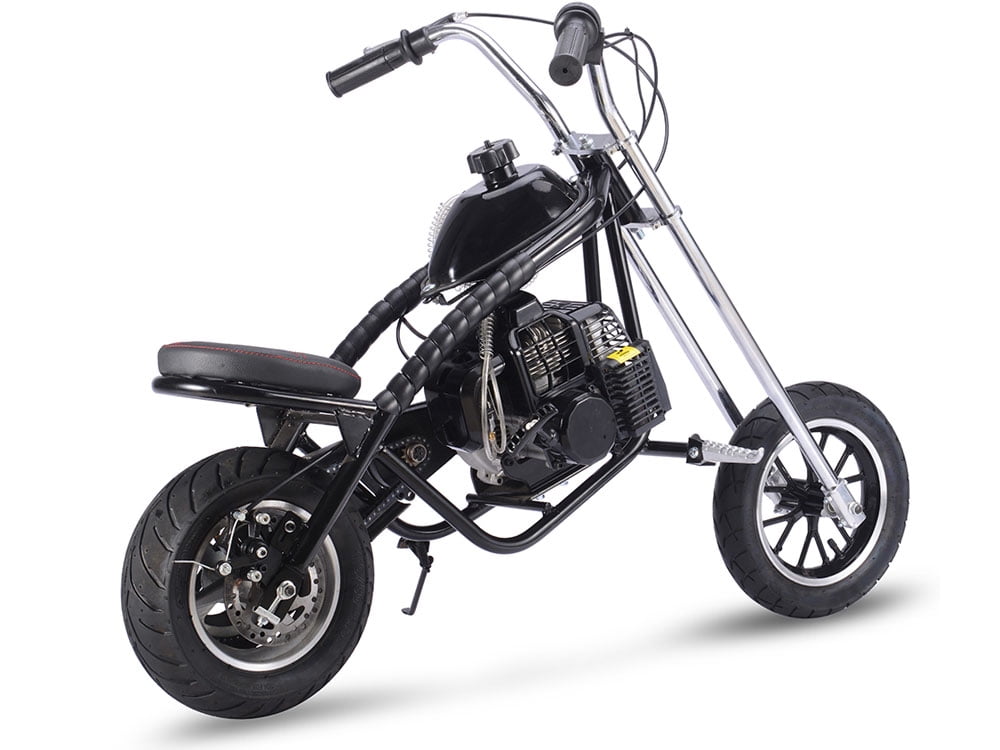 Track 7 49cc 2-Stroke Gas Dirt Bike,Max Speed 25mph,Gas Mini Chopper,Off-Road Gas Motorcycle,Pull Start,Rear Disc Brake,Black
