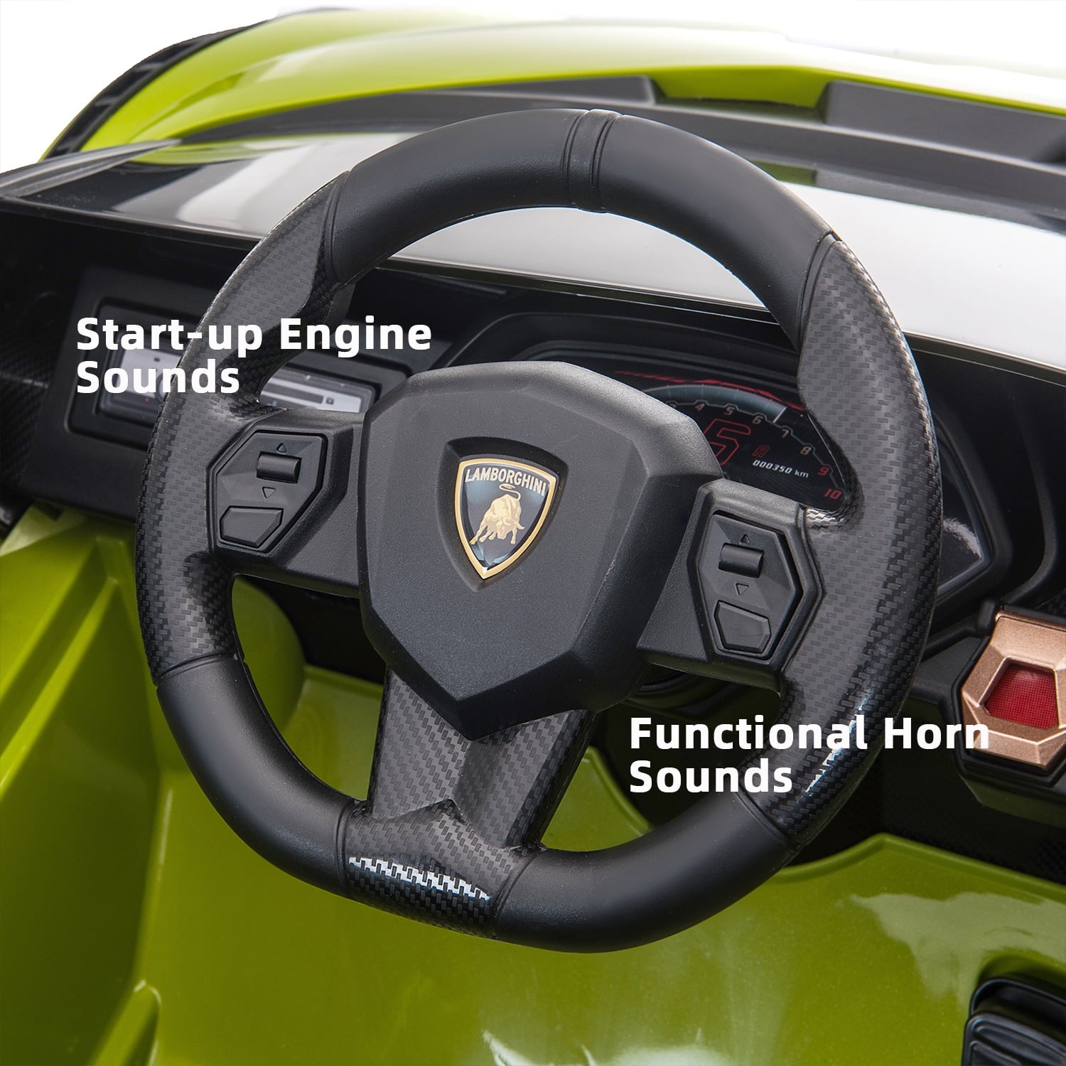 LISUEYNE Kids Ride on Car, 12V Lamborghini Sian Electric Car for Boys Girls, Remote Control, Green