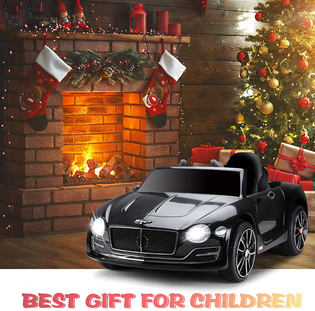 LISUEYNE Official Licensed Bentley Ride on Car, 12V Electric Car for Boys Girls Age 3+, Ride on Car w/Remote Control, Music, Black