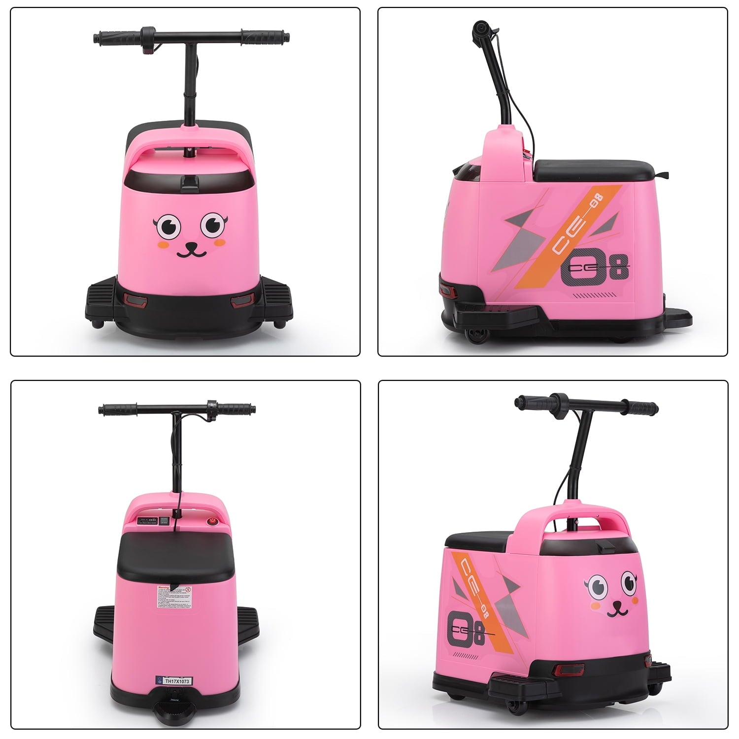 Track 7 12V Ride on Car, Kids Ride on Box, Electric Box Car with High-Low Speeds, Variable Speed Throttle, MP3, USB, Storage, Max Speed 5mph, Pink