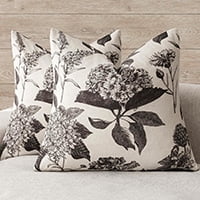 COOKCOK Set of 2 Linen Floral Vintage Throw Pillow Covers Neutral Accent Print Decorative Cushion Covers Farmhouse Home Decor for Sofa Chair Couch Bedroom Living Room Outdoor, 18"x18", Light Brown