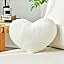 COOKCOK Heart Pillow, Pink Throw Pillows for Bed Couch, 13" x 10" Cute Faux Rabbit Fur Small Pillow for Women Valentine Anniversary Fall Halloween Christmas Home Decor