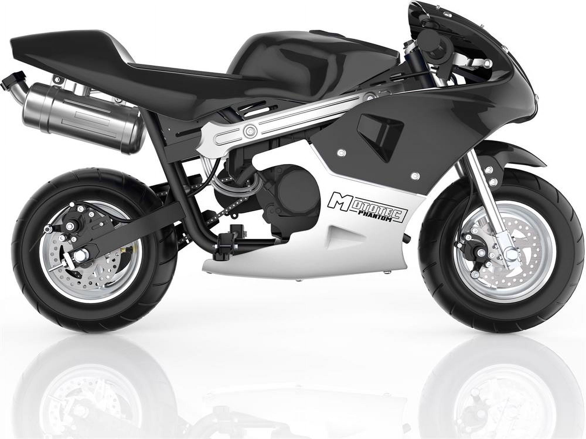 Track 7 49CC 2-Stroke Mini Dirt Bike for Kids, Mini Gas Pocket Bike with Dual Brake, Racing Dirt Motorcycle Max Speed 20 Mph, Max Weight 170lbs, 1.25L Tank, Black