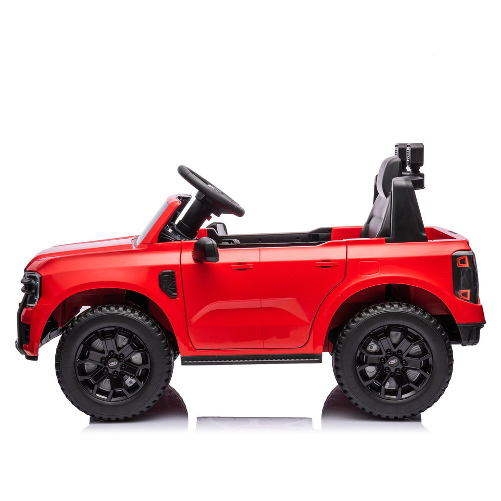 Track 7 12V Kids Ride on Pickup Truck, Licensed Ford Ranger Ride on Car with Remote Control, Music Player, LED Lights, Bluetooth, Soft Start, Electric Car for Kids Ages 3-6, White
