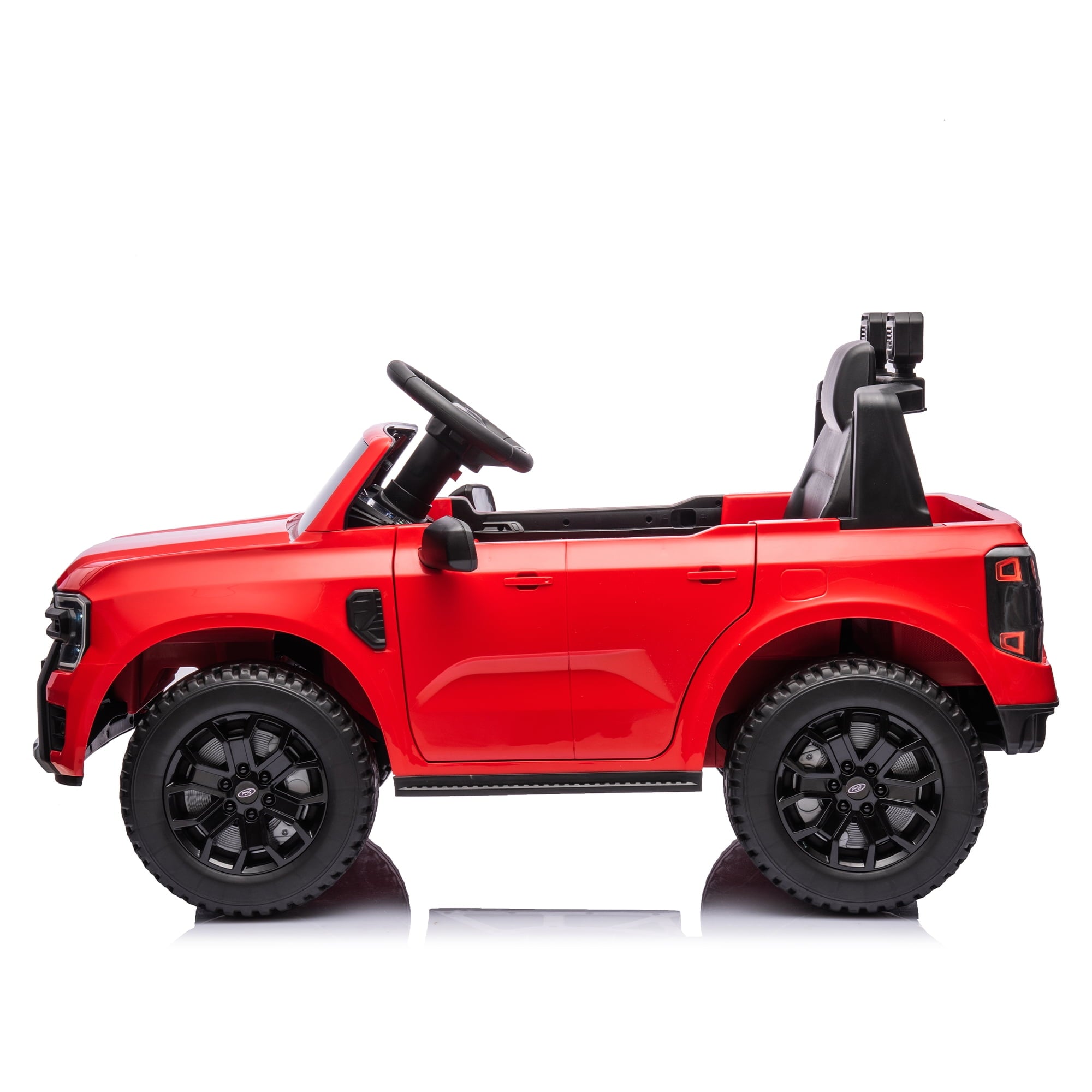 Track 7 12V Kids Ride on Pickup Truck, Licensed Ford Ranger Ride on Car with Remote Control, Music Player, LED Lights, Bluetooth, Soft Start, Electric Car for Kids Ages 3-6, Red