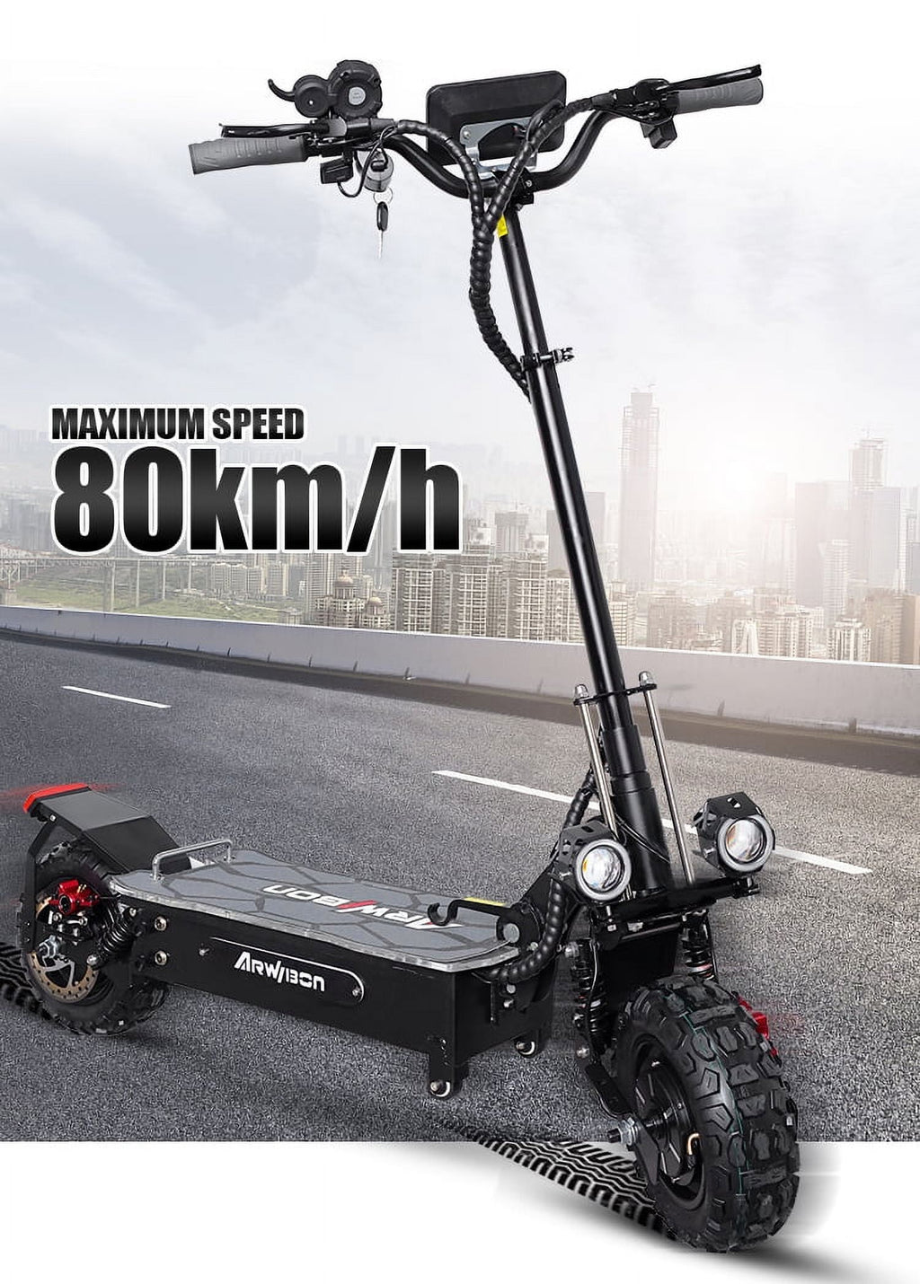 LISUEYNE Electric Scooter for Adults, Dual Drive 5600W Motors, Up to 40 MPH & 40 Miles, 60V/27AH Battery, 11" Off-Road Vacuum Tire, Dual Braking System & Dual Chargers, Q06Pro Electric Scooter