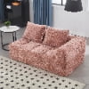 BISHE 37.5 in Modular Sectional Sofa with Chaise, Modern L-Shaped Cloud Couch, Easy Assembly, No Compression Damage, Chenille Upholstered, Deep Seat, Includes Throw Pillows, Black