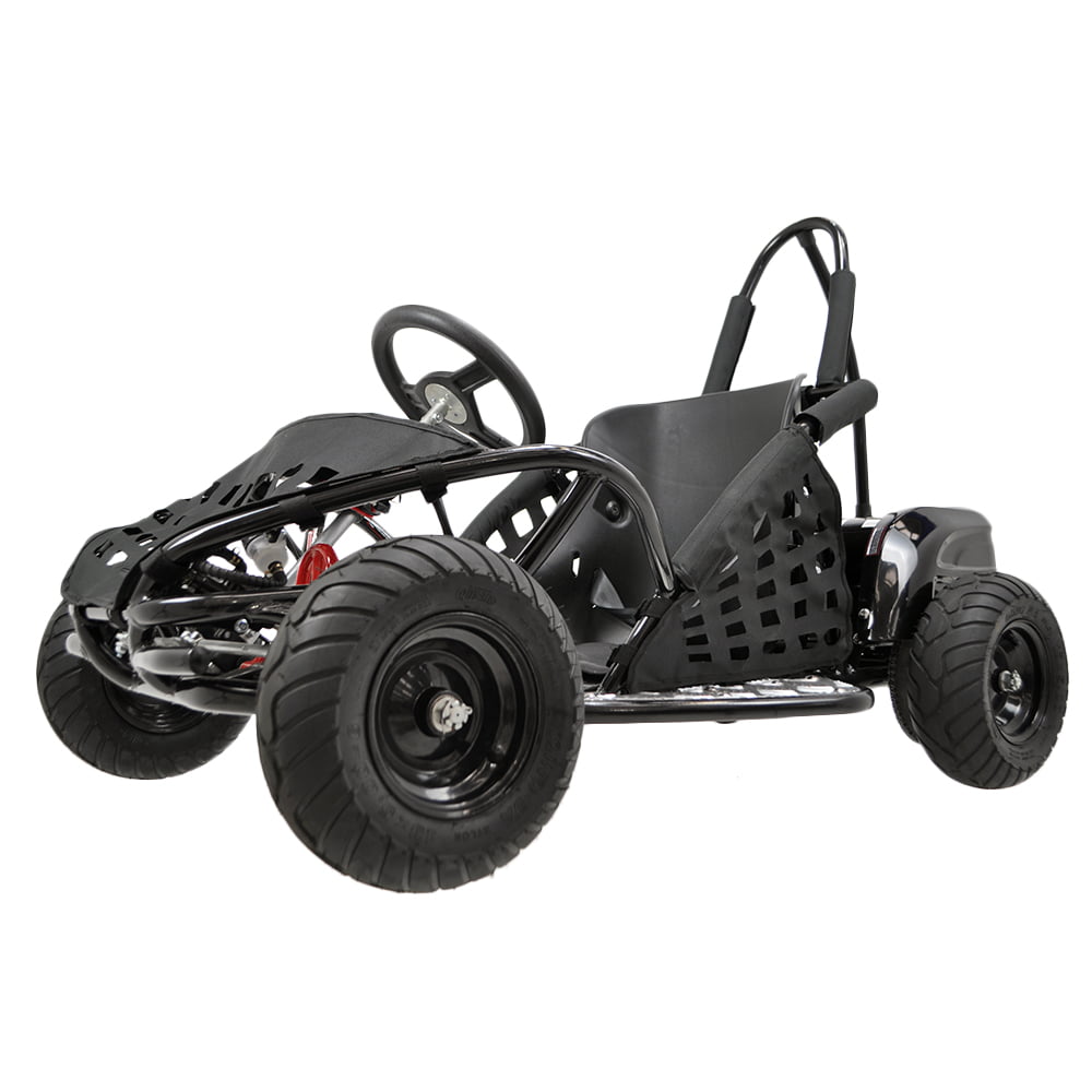 Track 7 79CC Gas Powered Go Kart,4-Stroke Off Road Go Kart,2.5 HP Gas Powered Ride-On Go Cart,Roll Bar,Kill Switch,Hydraulic Rear Disc,13" Knobby Tire,for Kids Age 13+,Black