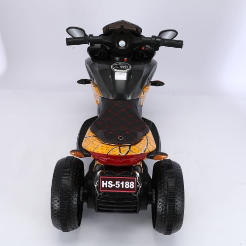 Track 7 12V Kids Motorcycle Ride On Toys, 4Mph Battery Powered Motorbike for Kids with Training Wheels, LED Lights, Lighting Wheels, Music, Gift for 3-6 Years Boys Girls, Yellow